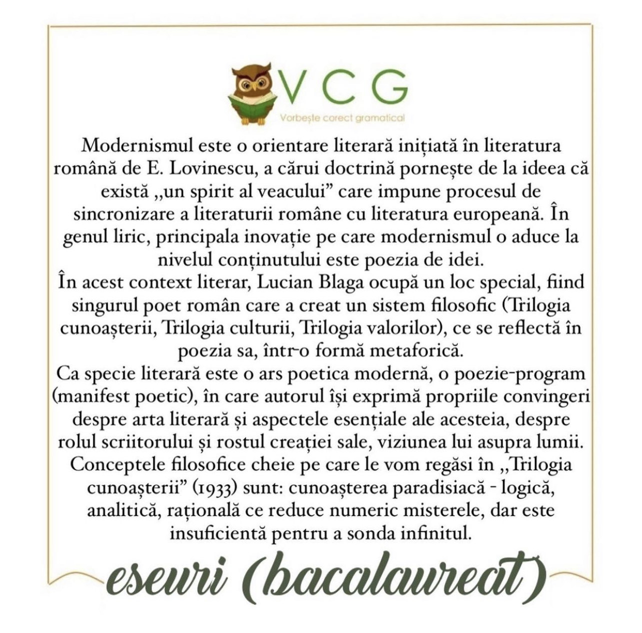 EU NU STRIVESC COROLA DE MINUNI A LUMII – LUCIAN BLAGA (TEMA ȘI ...